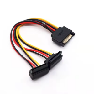 SATA Power Splitter gewinkelt 90° (1x SATA Power [f] gerade zu 2x SATA Power [m] gewinkelt 90°)