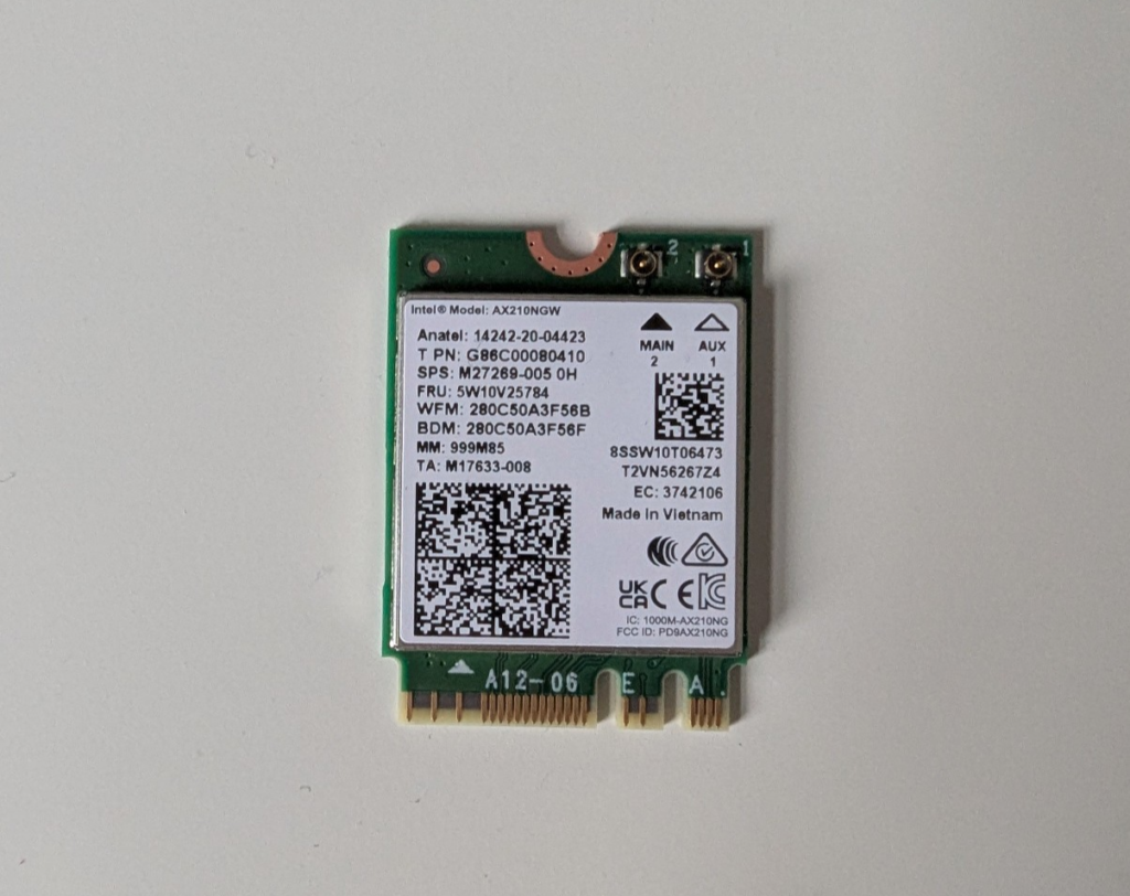 Intel AX210 WiFi 6E M.2 Karte Adapter